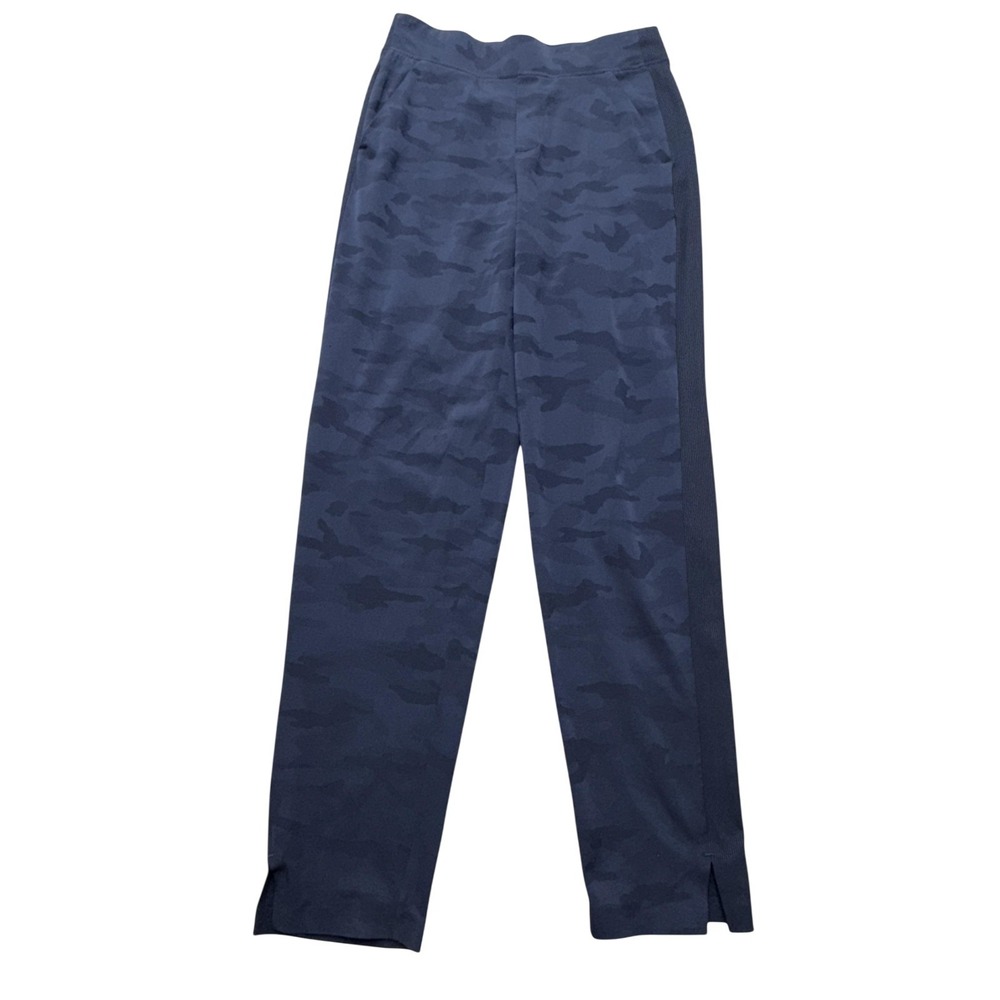 Athleta Brooklyn Ankle Camo Pants Womens 2 Tall Blue Camouflage Stretch Travel